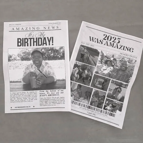 Personalised Birthday Newspaper with Custom Photo 