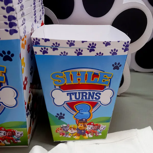 Personalised Paw Patrol Popcorn Boxes