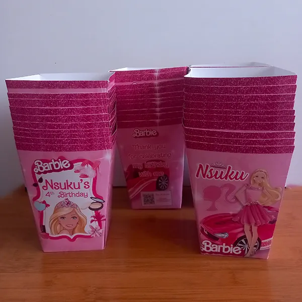 Personalised Barbie Popcorn Boxes for Girls