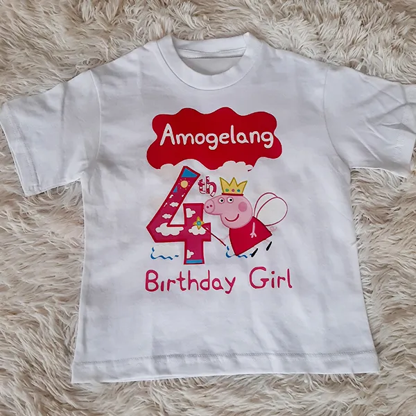 Peppa Pig personalised birthday tshirt 