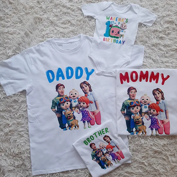 Cocomelon personalised family t-shirt