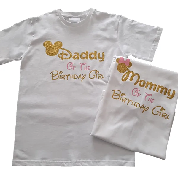 Minnie Mouse Gold Glitter Personalised family t-shirts