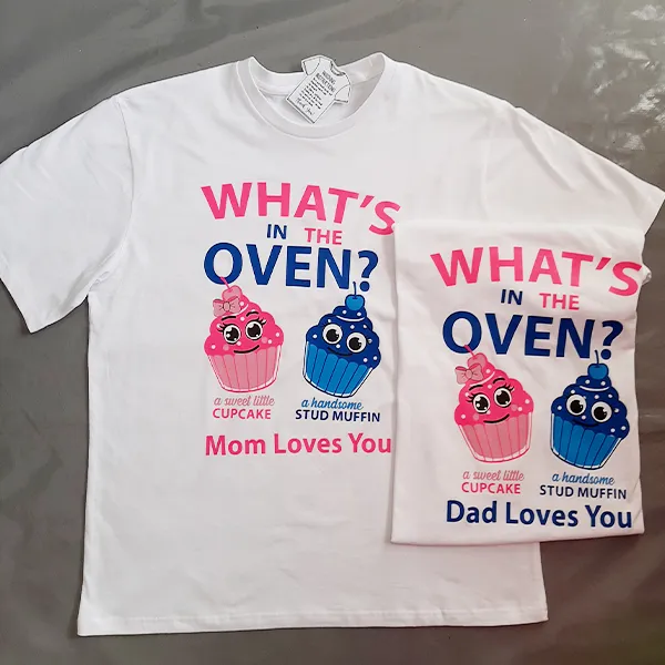 Whats in the over gender reveal personalised tshirt