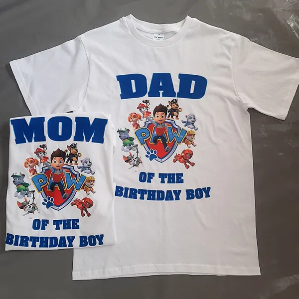 Paw Patrol family birthday personalised t-shirts