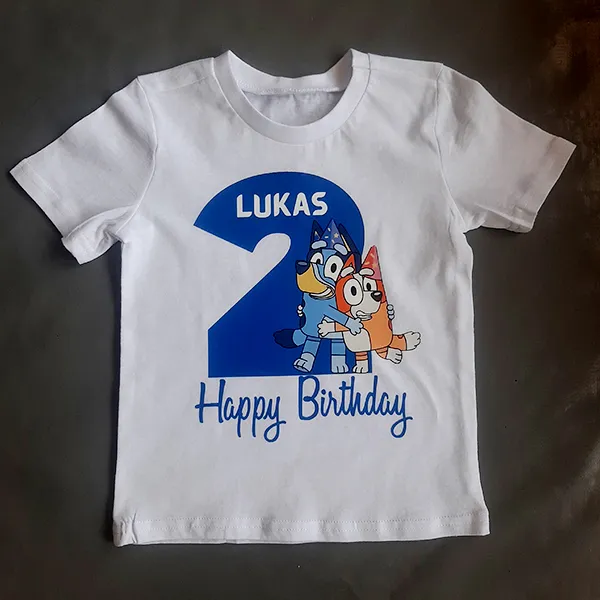 Bluey and bingo happy birthday tshirt