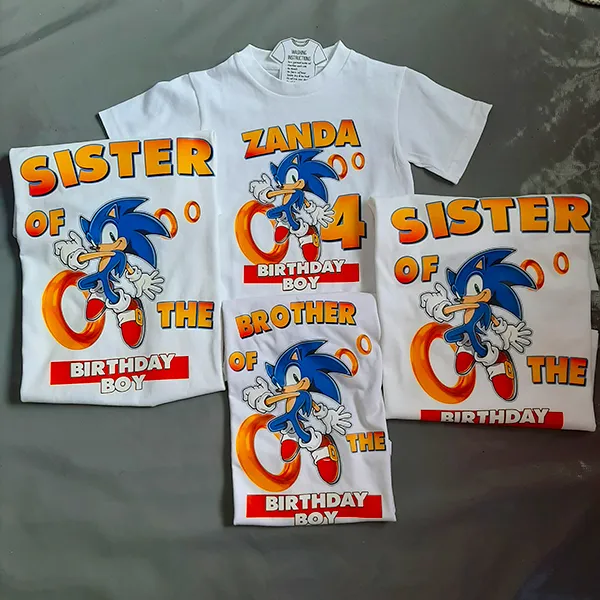 Sonic Personalised Birthday T-Shirts for Kids & Family 
