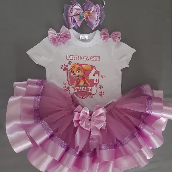 Girls Birthday Tutu Outfit Personalised Party Dress Set